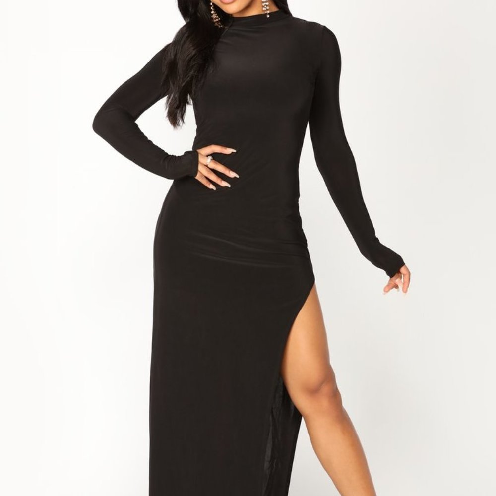 Black Long Sleeve Ember Maxi Dress